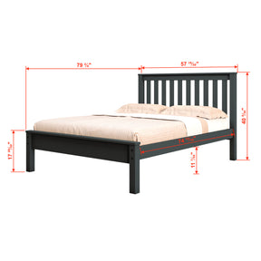 FULL CONTEMPO BED WITH DUAL UNDER BED DRAWERS IN DARK GREY FINISH