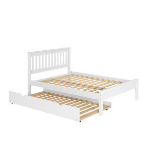 FULL CONTEMPO BED WITH TWIN TRUNDLE BED WHITE FINISH