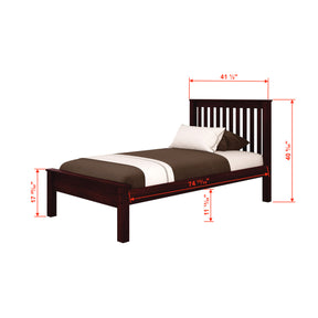 TWIN CONTEMPO BED WITH TRUNDLE BED DARK CAPPUCCINO FINISH