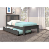 TWIN CONTEMPO BED WITH TRUNDLE BED IN DARK GREY FINISH