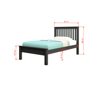 TWIN CONTEMPO BED WITH TRUNDLE BED IN DARK GREY FINISH