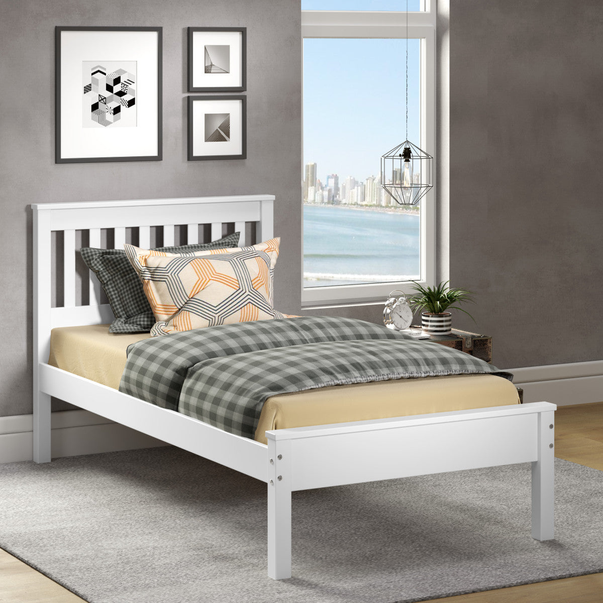 TWIN CONTEMPO BED WHITE