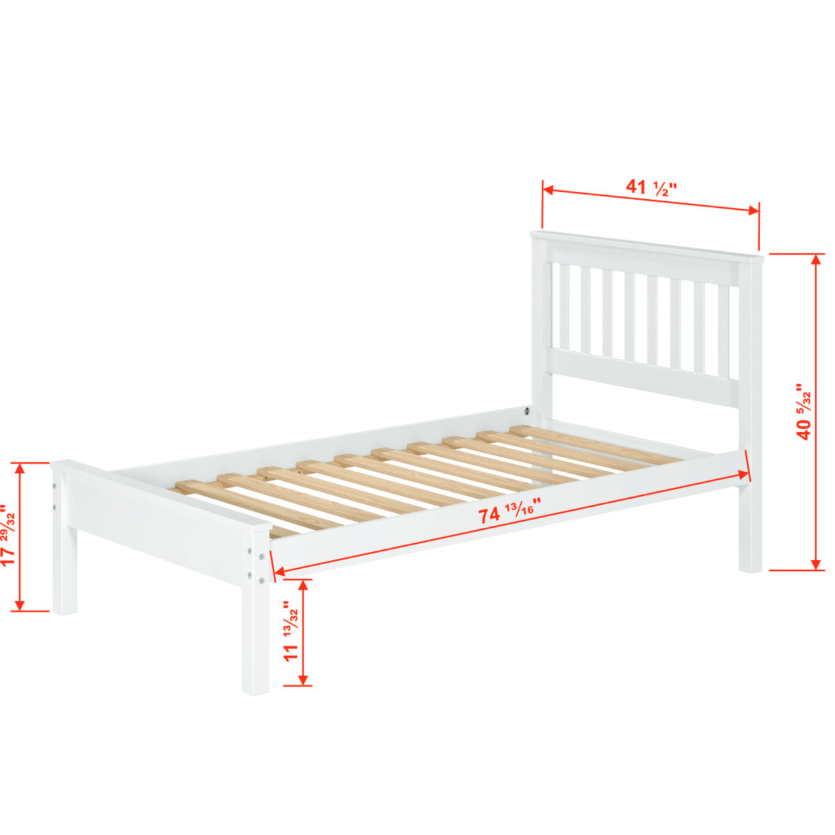 TWIN CONTEMPO BED WHITE