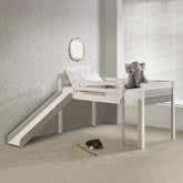 LOW LOFT BED/SLIDE/SLATS GREY WHITE