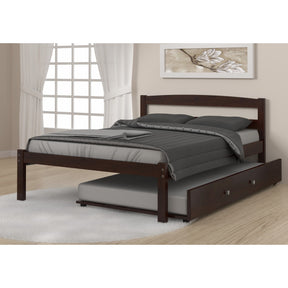 FULL ECONO BED WITH TRUNDLE BED DARK CAPPUCCINO FINISH