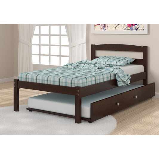 TWIN ECONO BED WITH TRUNDLE BED DARK CAPPUCCINO FINISH