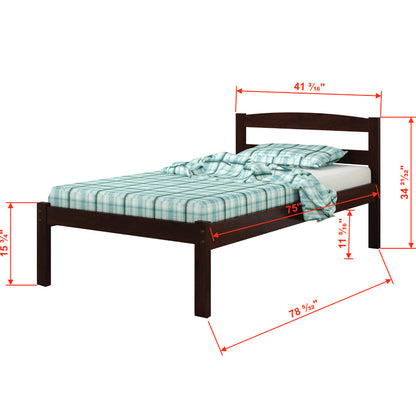 TWIN ECONO BED WITH DUAL UNDER BED DRAWER DARK CAPPUCCINO FINISH