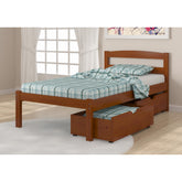 TWIN ECONO BED WITH DUAL UNDER BED DRAWERS LIGHT ESPRESSO