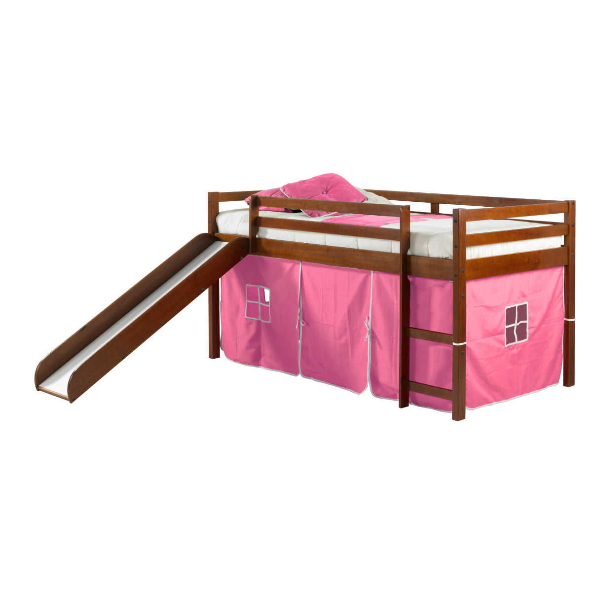 TENT BED ESPRESSO W/PINK TENT KIT