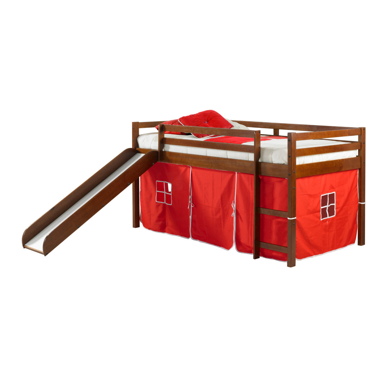 TENT BED ESPRESSO W/RED TENT KIT