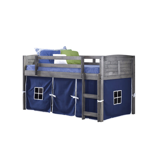 LOUVER LOW LOFT ANTIQUE GREY W/ BLUE TENT KIT