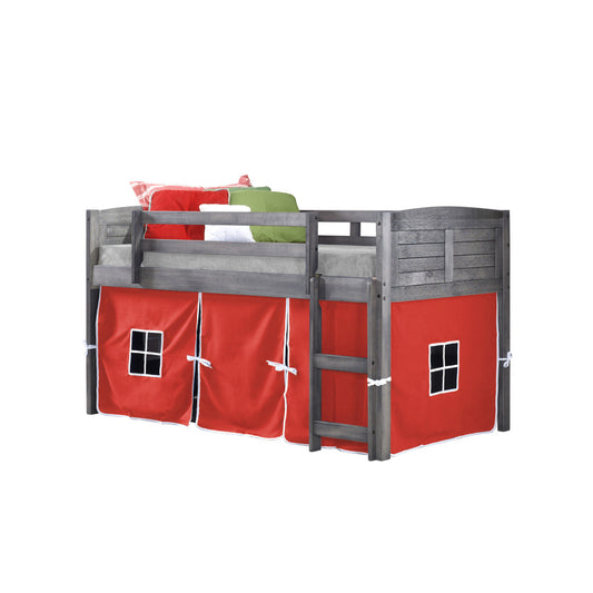 LOUVER LOW LOFT ANTIQUE GREY W/ RED TENT KIT