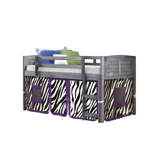 LOUVER LOW LOFT ANTIQUE GREY W/ ZEBRA TENT KIT