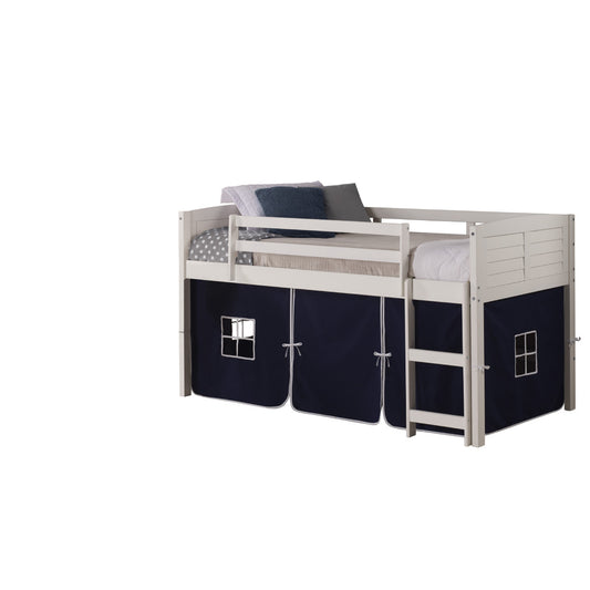 TWIN LOUVER LOW LOFT WHITE W/BLUE TENT
