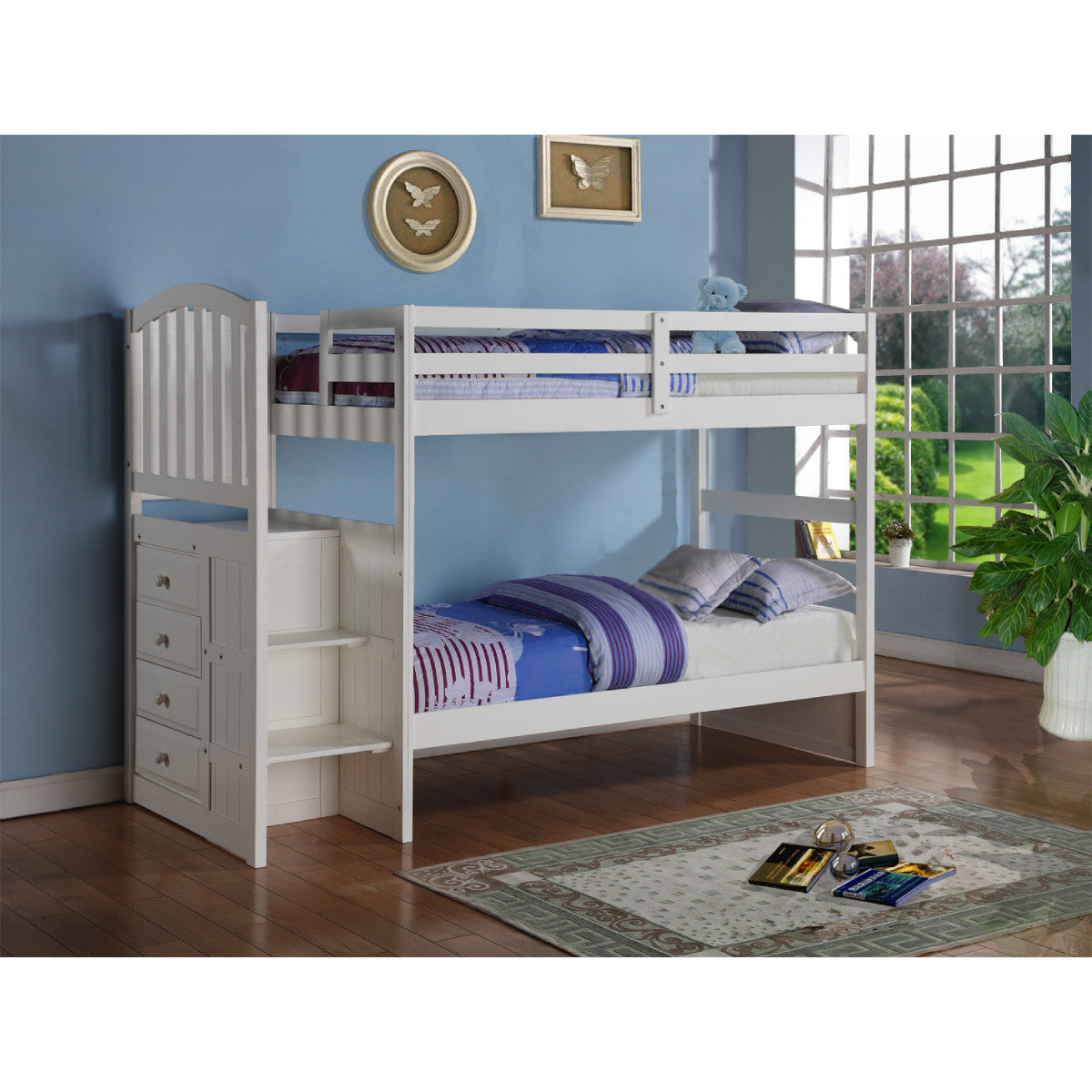 ARCH MISSION STAIRWAY BUNKBED WHITE