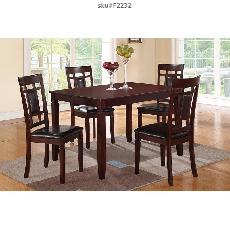 F2232 Cat.23.P133-|5PCS DINING TABLE SET WOODEN ESPRESSO