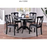 F2561 Cat.23.P131-|5PCS DINING SET (ROUNG TABLE+4 CHAIRS) BLACK