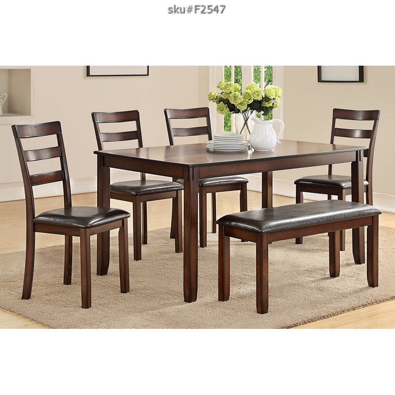 F2547 Cat.23.P137-|6PCS DINING TABLE SET (TABLE+4 CHAIRS+BENCH) ES