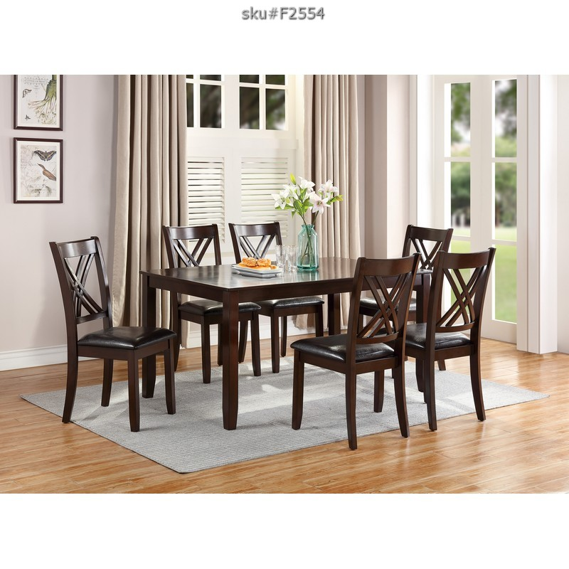 F2554 Cat.23.P144-|7PCS DINING TABLE SET (TABLE+6 CHAIRS)