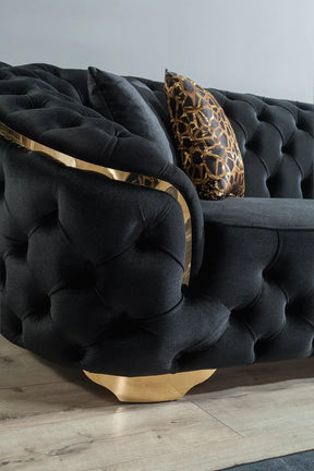 Lupino Black Velvet Sofa & Loveseat