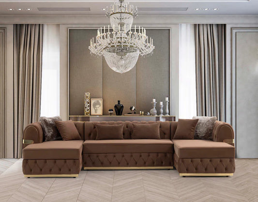 Jester Velvet Mocha Double Chaise Sectional