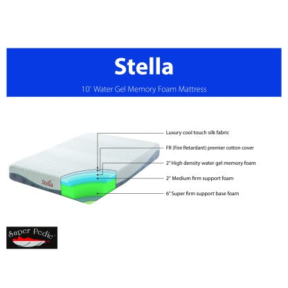 Stella – 10″ Water Gel Memory Foam