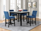 Blue Pub Table + 4 Chair Set