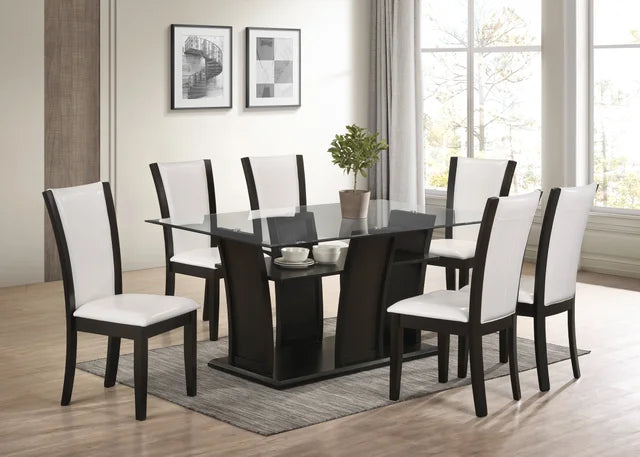 White Dining Table + 6 Chair Set