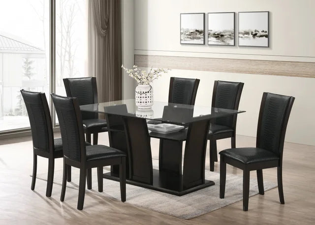 White Dining Table + 6 Chair Set