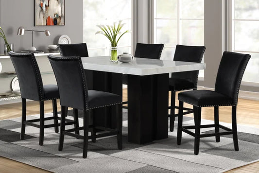 Black Counter Height Table + 6 Chair Set **NEW ARRIVAL**