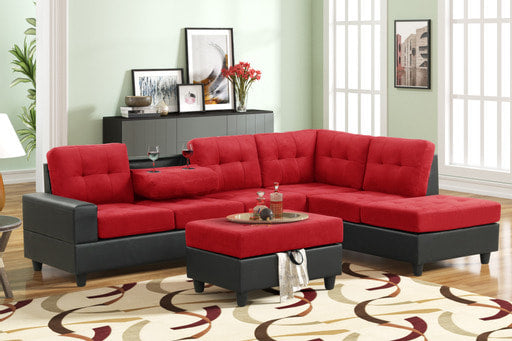 PU7-HEIGHTS SECTIONAL + STORAGE OTTOMAN SET
