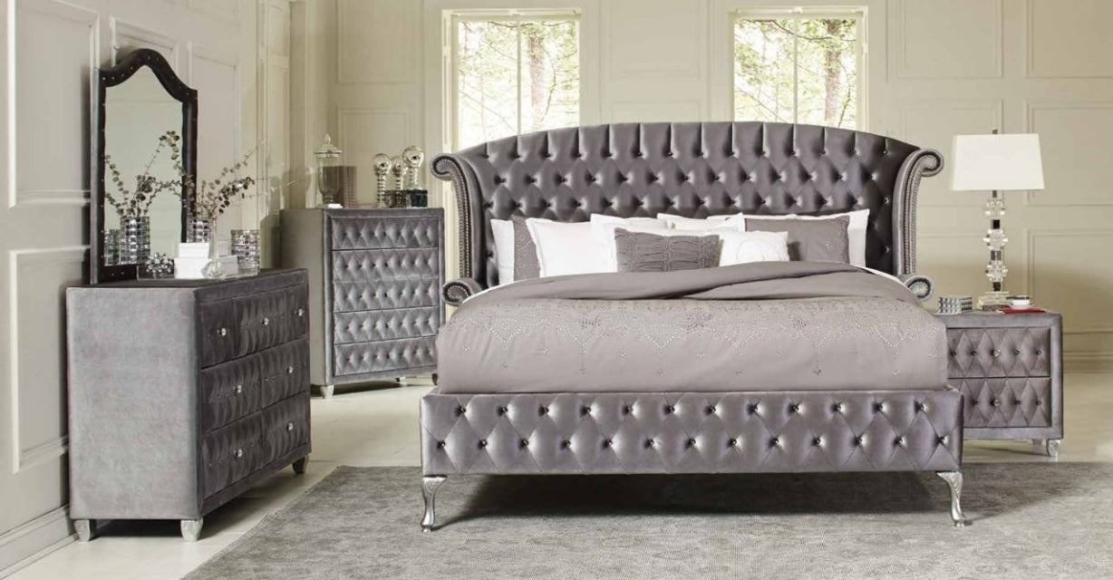 Diamond Palace Bedroom Set Queen or King (Gray) **NEW ARRIVAL**