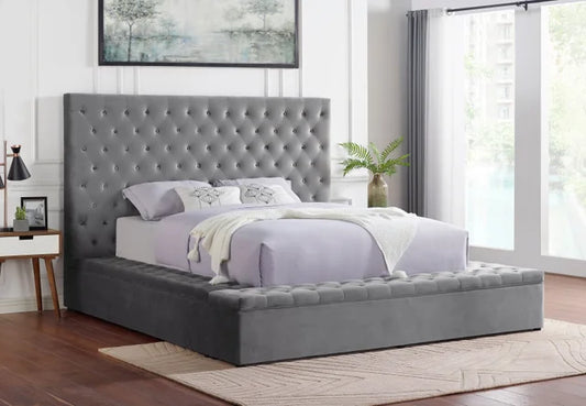 Paris Grey Platform Bed - Queen & King