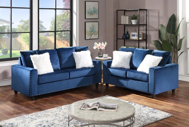 Cinderella Blue Sofa and Loveseat Set
