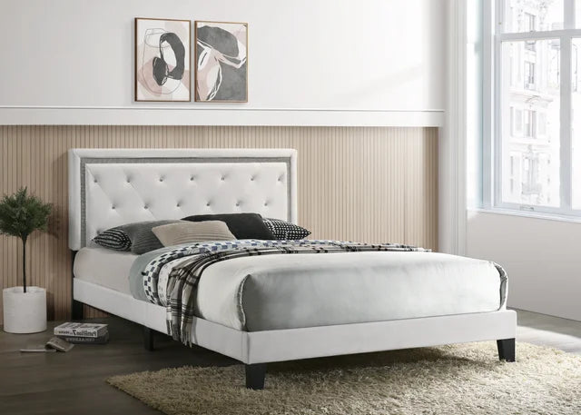 Passion Grey Velvet Platform Bed - Twin, Full, Queen, King